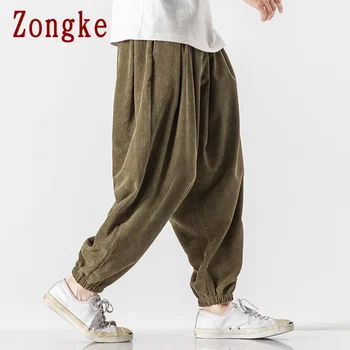 Zongke Velvetas Haremas Pants Mens Drabužių Poilsiu Mens Kelnės Japonijos Streetwear Kelnės Hip-Hop Sweatpants Vyrų 5XL 2021