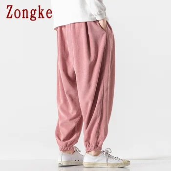 Zongke Velvetas Haremas Pants Mens Drabužių Poilsiu Mens Kelnės Japonijos Streetwear Kelnės Hip-Hop Sweatpants Vyrų 5XL 2021