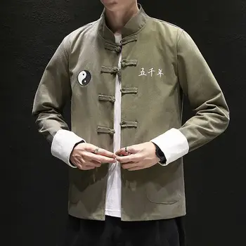 MrGoldenBowl Vyrų Negabaritinių Kinų Stiliaus Švarkai Streetwear Vyrų Atsitiktinis Palaidų Klasikiniai Paltai 2020 M. Rudenį Vyrų Mados Striukės