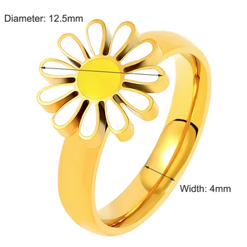 Prabanga Daisy Gėlių Bangle Apyrankės Emalio Žiedas Žavesio Gėlių Karoliai Pakabukas Moterų Balta Saulėgrąžų Dizaino Papuošalų Rinkiniai