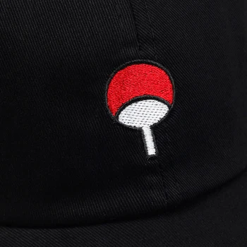 Uchiha Šeimos Logotipas Tėtis Skrybėlę Anime Mėgėjams Naruto Medvilnė, siuvinėjimo Beisbolo kepuraitę Snapback Unisex Vasaros lauko, laisvalaikio kepurės