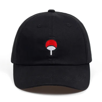 Uchiha Šeimos Logotipas Tėtis Skrybėlę Anime Mėgėjams Naruto Medvilnė, siuvinėjimo Beisbolo kepuraitę Snapback Unisex Vasaros lauko, laisvalaikio kepurės