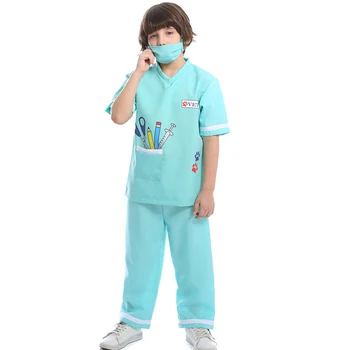 Puras Unisex Vaikai Moterų Gydytojas, Slaugytoja Veterinarijos Kostiumas Chirurgas Dr Vienodas Cosplay Halloween Carnival Šalies Išgalvotas Suknelė