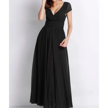 Plus Size 2019 Naujas Moterų V-Kaklo Šifono Maxi Suknelė Vasaros Mados Imperija-Line Paplūdimio Suknelės Atsitiktinis Bohemijos Ilga Suknelė