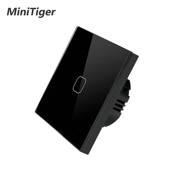 MiniTiger Touch Jungiklis LED Lemputės AC 220V ES/UK Standartas 3/2/1 Gauja 1 Būdas Sienos Jutiklinį Ekraną Perjungti Krištolo