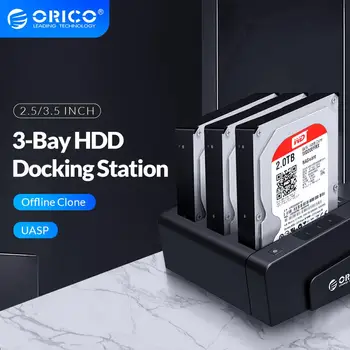 ORICO 3-Bay USB 3.0 HDD Doko Stotis 2.5 3.5 colio SATA Kietąjį Diską HDD Paramos Klonas Su 12V5A Maitinimo Adapteris Paramos 18TB