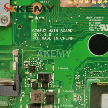 Akemy G750JZ/2D I7-4700HQ Nešiojamojo kompiuterio motininė plokštė, Skirta ASUS G750JZ G750JZA G750J mainboard visiškai išbandyta Paramos GTX880M grafika kortelės