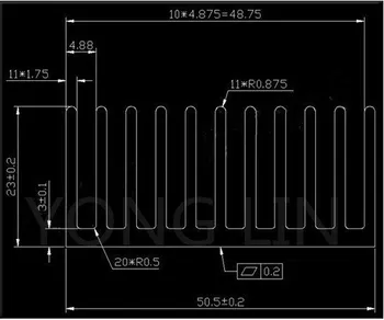 2pieces aliuminio heatsink 50*23-100mm/LED heatsink/Robotas IC heatsink/LED šilumos kriaukle/ Lazerio pelekus