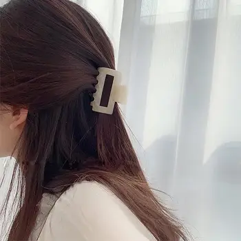 Korėjos 2020 Naujas Mados Moterų Didelio Dydžio Stačiakampį Akrilo Plaukų Įrašą Kelis Spalvinga Geometrijos Plaukų Krabų Plaukų Žnyplės Mergaitėms
