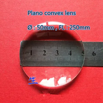 2 vnt plano išgaubti stiklo objektyvas 50mm diametras 250mm židinio nuotolis fizinių optinių Eksperimentas