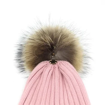 Ditpossible ponios vilnos minkštas megzti skrybėlę šiltas beanies moterų tikro kailio pompom skrybėlę šiltas gorro skullies merginos žieminės kepurės
