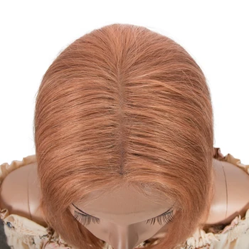 Išpuoselėtas Žmogaus Plaukų Perukai Trumpas Nėriniai Priekiniai Žmogaus Plaukų Perukai Šviesūs Orange Tiesiai Bob Nėriniai Priekiniai Artimųjų Dalis Nėrinių Perukai Moterims