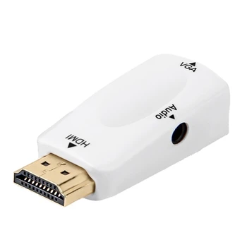 1080P HDMI Male VGA Female Adapter Vaizdo Keitiklis su o Išėjimo N3 white