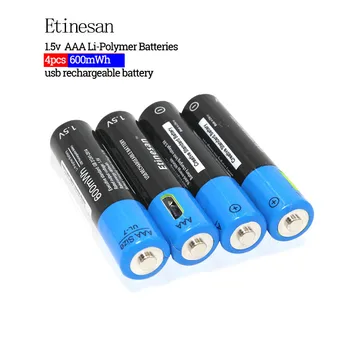 Etinesan 1,5 V AAA 600mAh, li-polimerų įkraunamą ličio jonų baterija baterijos Naujos revoliucijos!