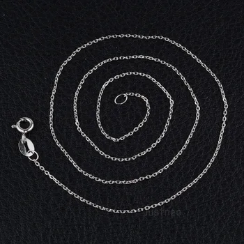 JustNeo kietas 925 sterlingas sidabro ovalo formos kabelis grandinės karoliai su rodis plokštė, pavasario claspfine papuošalai, , 1 gabalas