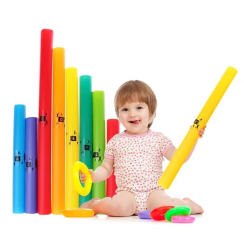 Spalvingas Plastiko Muzika Klausoma 8 Pažymi, C Didelių Diatonic Masto Rinkinys Vaikams, Žaislai C D E F G A B C Mušamųjų Instrumentų Vamzdžiai