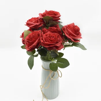 10 galvų rožių puokštė Aukštos kokybės Dirbtinės gėlės Šiuolaikinių namų puošybai Gyvenimo kambario baldai Vestuvių, švenčių prekės