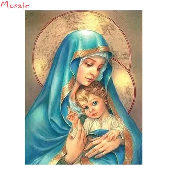 Diamond Tapybos Mergelės Marijos vaikai Krikščionių Religijoje Jėzaus Kristaus 