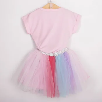 Ins naujas stilius vaikų sijonas iki 2018 m. vasaros mergaitės spalvinga sijonas, gazas princesė princesė dress Vienaragis