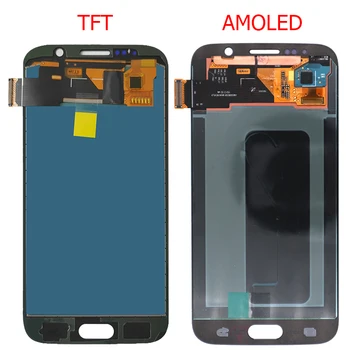 Originalus Super AMOLED skystųjų kristalų (LCD Samsung Galaxy S6 Ekranas Su Rėmo 5.1