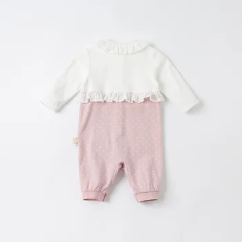 DBH15941 dave bella pavasarį naują gimęs kūdikis mergaičių mados kratinys jumpsuits kūdikiams, vaikiška drabužiai vaikams romper 1 vnt