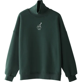 Toyouth Moterų Golfo Puloveris Hoodies Atsitiktinis Siuvinėjimo Viršuje Kietas Prarasti Sweatershirt