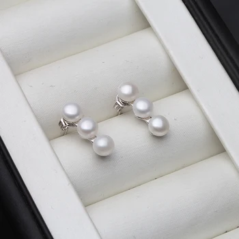 Originali 925 Silver Pearl Stud Auskarai Moterims,Natūralūs Gėlavandenių Perlų Auskarai Vestuvių Mados Juvelyrika