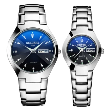 Pora Žiūrėti 2020 Prekės Kokybės Kvarcinis Laikrodis Plieno, Atsparus Vandeniui Šviesos Žiūrėti Vyrų, Moterų Laikrodžiai Diamond Black Mėgėjams Laikrodžiai