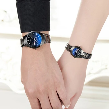 Pora Žiūrėti 2020 Prekės Kokybės Kvarcinis Laikrodis Plieno, Atsparus Vandeniui Šviesos Žiūrėti Vyrų, Moterų Laikrodžiai Diamond Black Mėgėjams Laikrodžiai