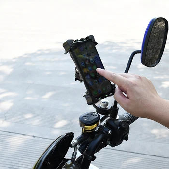 Motociklo Telefono Mount Universalus mobiliojo Telefono Laikiklis galinio vaizdo Veidrodis Išmaniojo telefono Laikiklio Apkaba, Pasukti 360 