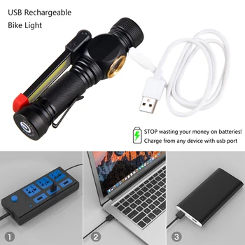 COB Darbo Žibintuvėlis, Nešiojamas, Sulankstomas LED žibintuvėlis USB Įkrovimo Darbo Fakelas Magnetas Avarinių Žibintų lempos Priežiūra