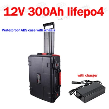 GTK vandeniui 12V 300AH Lifepo4 baterija ličio BMS su varantys vežimėlio atveju valtis Saulės Sistemos golfo krepšelį EV UPS +20A Mokestis