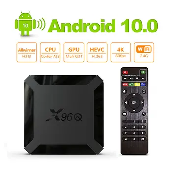 X96Q Android 10.0 Smart TV Box Allwinner H313 1G/2G RAM 8G/16G ROM 2.4 G Wifi H. 265 4K Set Top TV Box 