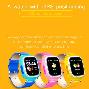 Naujas Atvykimo Q90 GPS Vaikas Smart Žiūrėti Kūdikių Anti-lost Laikrodis SOS Skambučio Vieta Prietaiso Tracker Smartwatch