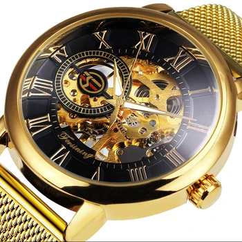 FORSINING Aukso Žiūrėti Moterų Laisvalaikio Moteriški Laikrodžiai Top Brand Prabanga Moterų Laikrodis Elegantiškas Laikrodis Retro Akių Dirželis часы женские