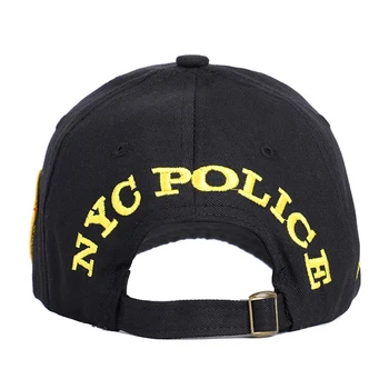 POLICIJOS raštą, medvilnės tėtis skrybėlę NYC siuvinėjimo beisbolo kepuraitę Snapback unisex atspalvį bžūp retro atsitiktinis skrybėlę lauko kepurės