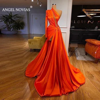 Ilga Peties Orange Moteris Vakarinę Suknelę 2020 Promenadzie Suknelė Vestido De Fiesta De Gala