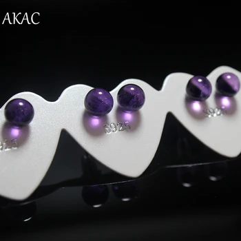 2pairs AKAC approx6-7mm Mažytės Lemputės formos natūralus ametistas stud auskarai moterims, auskarai siųsti atsitiktinai