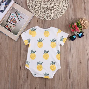 2016 m. Vasaros nauji kūdikių berniukų drabužius, ananasų kaktusas modelis trumpomis rankovėmis kūdikiams medvilnės jumpsuit naujagimiui mergina rompers