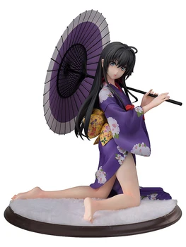 Anime Seksuali Mergaitė Yukino Yukinoshita Kimono Ver. PVC Veiksmų Skaičius, 18CM Anime Pav Kolekcijos Modelis Žaislai, Lėlės Dovana