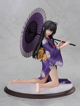 Anime Seksuali Mergaitė Yukino Yukinoshita Kimono Ver. PVC Veiksmų Skaičius, 18CM Anime Pav Kolekcijos Modelis Žaislai, Lėlės Dovana