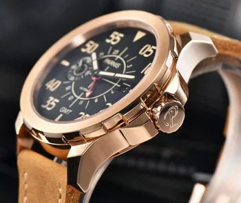 Atsitiktinis Mechaninė Žiūrėti Parnis 44mm Naujausias GMT Automatinis laikrodis atsparus Vandeniui Mechaninė Riešo Žiūrėti Montre Homme 