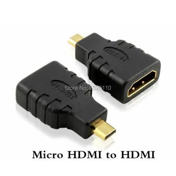 500pcs Micro HDMI Tipo D Male HDMI Type A Female, Padengtą Adapteris Keitiklis Jungtis