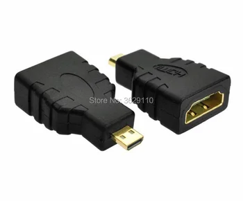 500pcs Micro HDMI Tipo D Male HDMI Type A Female, Padengtą Adapteris Keitiklis Jungtis