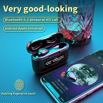 G40 TWS Bluetooth V5.1 Ausinės Mini Belaidės Ausinės Touch 9D Hifi Stereo Sporto Dual-Mic Ausinės Su 3500Mah Baterija Dėžutę