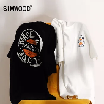 SIMWOOD Marškinėliai Vyrams 2020 Įgulos Kaklo Vasarą Naujas Grafinis Spausdinti Mados Slim Fit Marškinėlius Aukštos Kokybės Plius Dydis Atsitiktinis Viršūnes 180044