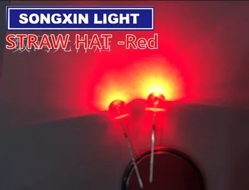 1000pcs 5mm Skaidrus LED Diodų Šviesa Raudona Šiaudų Skrybėlę, Aišku Objektyvas 5 mm Šviesos Diodas (LED Lempos Plataus Kampo Per Skylę