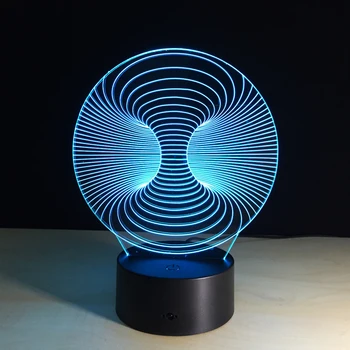 Abstrakti Juostele 7 Spalvų Creative 3D Lavos Šviesos diodų (LED Stalo Lempa Spalvinga Naktiniai Nakties Šviesos USB Lampe Vaikams Dovanos Miego Apšvietimas