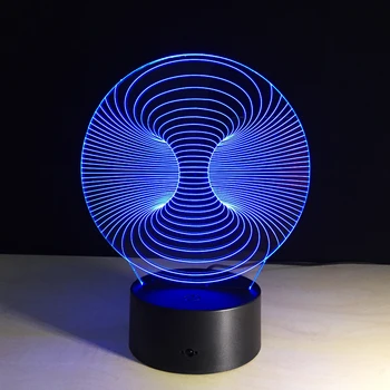 Abstrakti Juostele 7 Spalvų Creative 3D Lavos Šviesos diodų (LED Stalo Lempa Spalvinga Naktiniai Nakties Šviesos USB Lampe Vaikams Dovanos Miego Apšvietimas