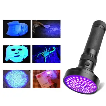 100 Led UV Žibintuvėlis Žibintuvėlis Šviesos Saugos Ultravioletinės spinduliuotės Aptikimo Lempos Šlapimo Dėmes Detektorius Skorpionas Medžioklė